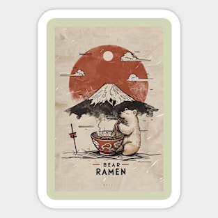 Kawaii Bear Ramen Adorable Bear Enjoying Ramen Sticker